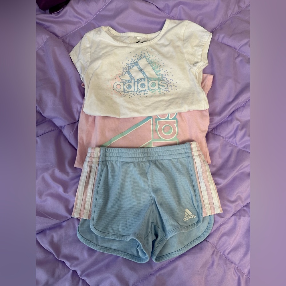 Toddler Girls 3-Piece Adidas Short Set